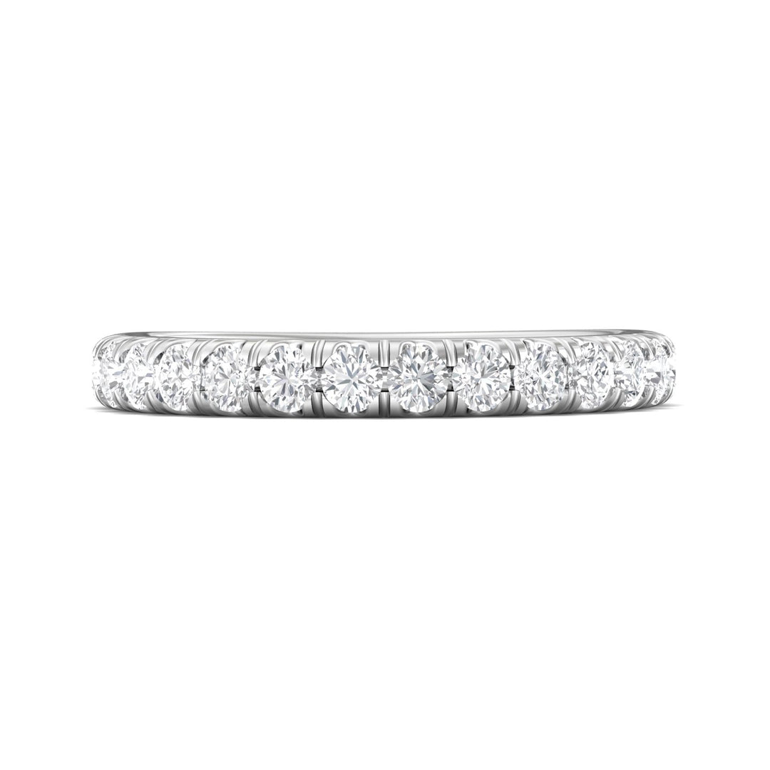 18K Gold White Micropave Wedding Band from the Micropave collection - DWBM34S_18KW