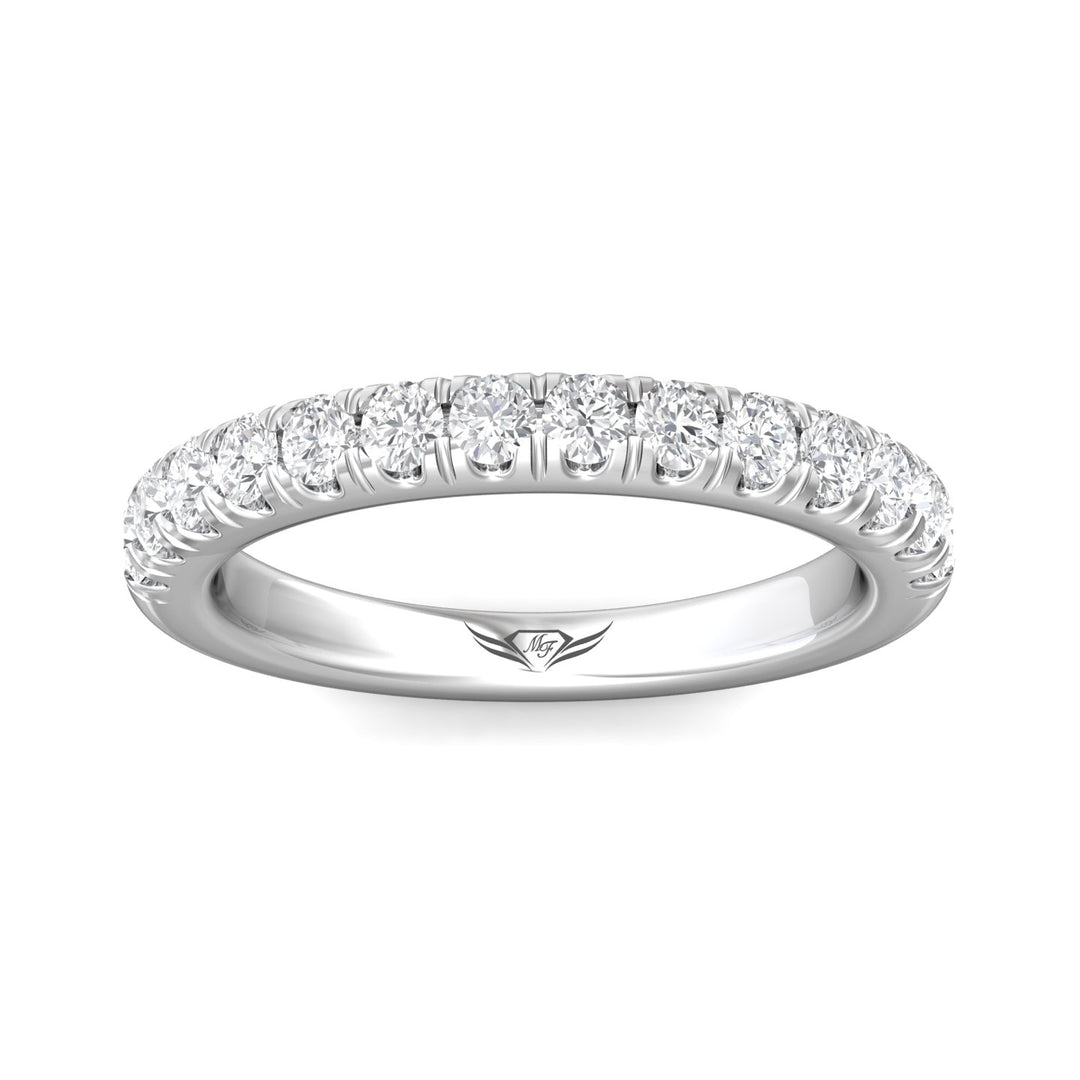 14K Gold White Micropave Wedding Band from the Micropave collection - DWBM34S_14KW