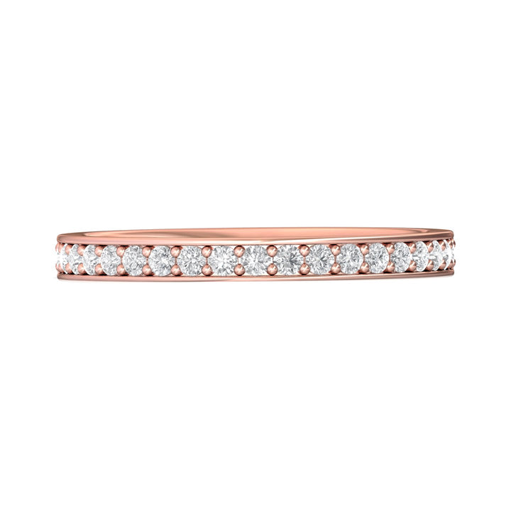 18K Gold Pink Micropave Wedding Band from the Micropave collection - DWBM3-.35_18KP