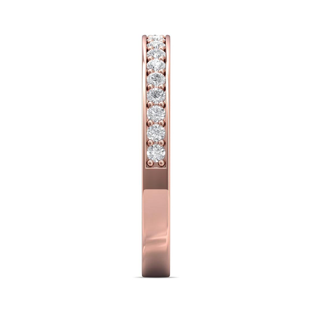 14K Gold Pink Micropave Wedding Band from the Micropave collection - DWBM3-.35_14KP