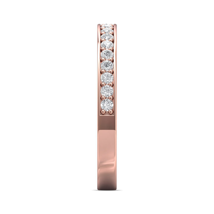 14K Gold Pink Micropave Wedding Band from the Micropave collection - DWBM3-.35_14KP