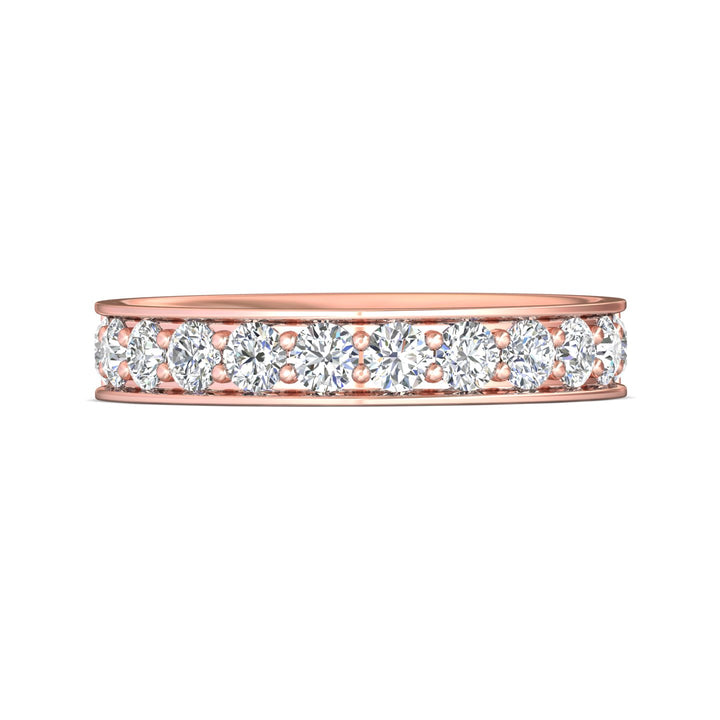 18K Gold Pink Micropave Wedding Band from the Micropave collection - DWBM3-1.00_18KP