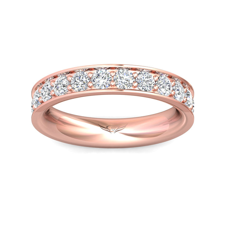 14K Gold Pink Micropave Wedding Band from the Micropave collection - DWBM3-1.00_14KP