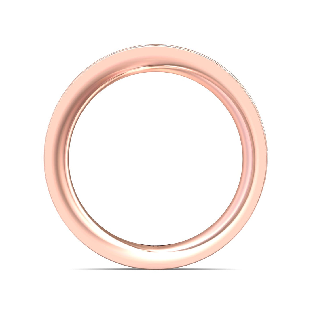 18K Gold Pink Micropave Wedding Band from the Micropave collection - DWBM3-1.00_18KP