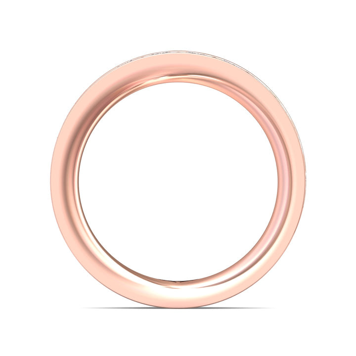14K Gold Pink Micropave Wedding Band from the Micropave collection - DWBM3-1.00_14KP