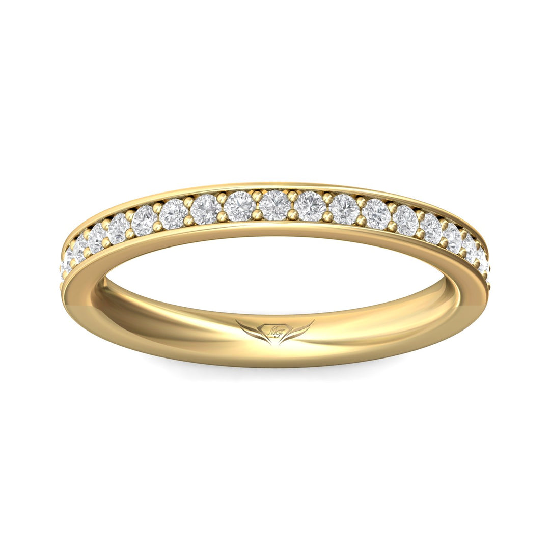14K Gold Yellow Micropave Wedding Band from the Micropave collection - DWBM3-.35_14KY