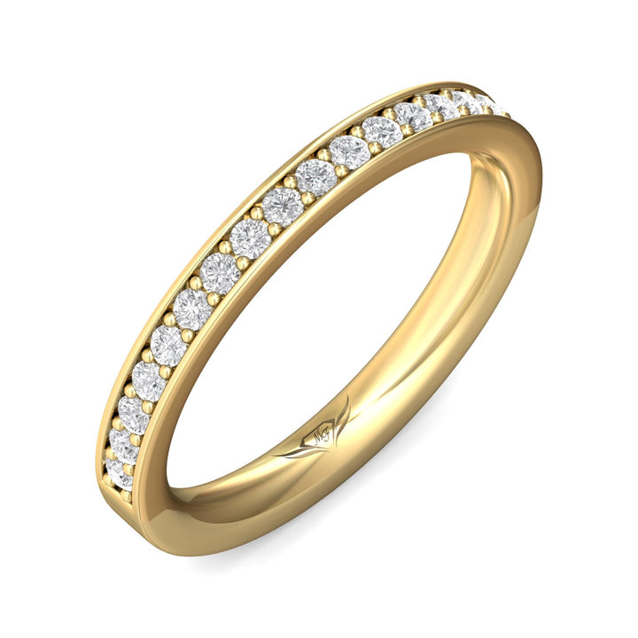 14K Gold Yellow Micropave Wedding Band from the Micropave collection - DWBM3-.35_14KY