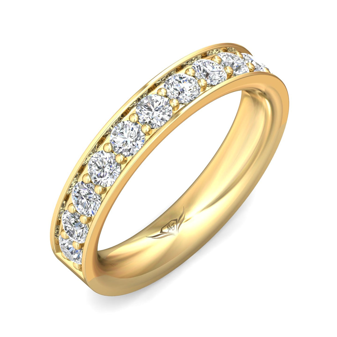 18K Gold Yellow Micropave Wedding Band from the Micropave collection - DWBM3-1.00_18KY