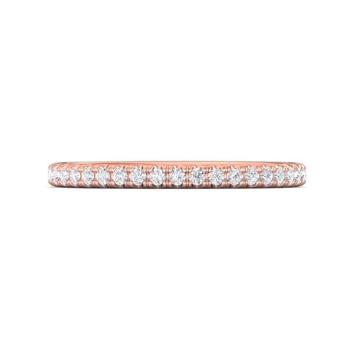 14K Gold Pink Micropave Wedding Band from the Micropave collection - DWBM4-.25-1_14KP