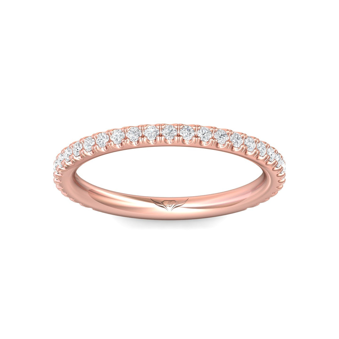 14K Gold Pink Micropave Wedding Band from the Micropave collection - DWBM4-.25-1_14KP