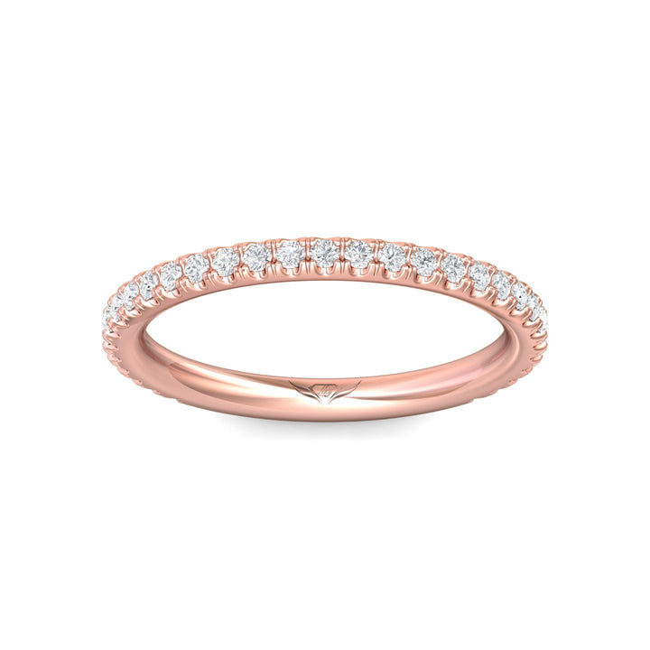 18K Gold Pink Micropave Wedding Band from the Micropave collection - DWBM4-.25-1_18KP