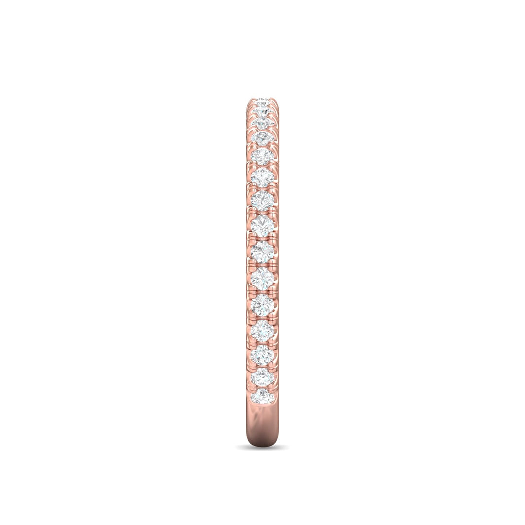 18K Gold Pink Micropave Wedding Band from the Micropave collection - DWBM4-.25-1_18KP