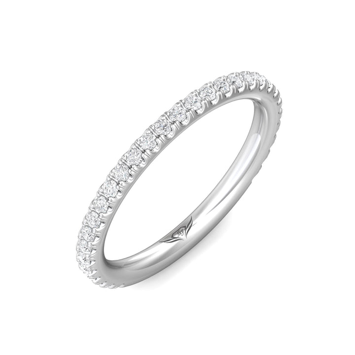 18K Gold White Micropave Wedding Band from the Micropave collection - DWBM4-.25-1_18KW