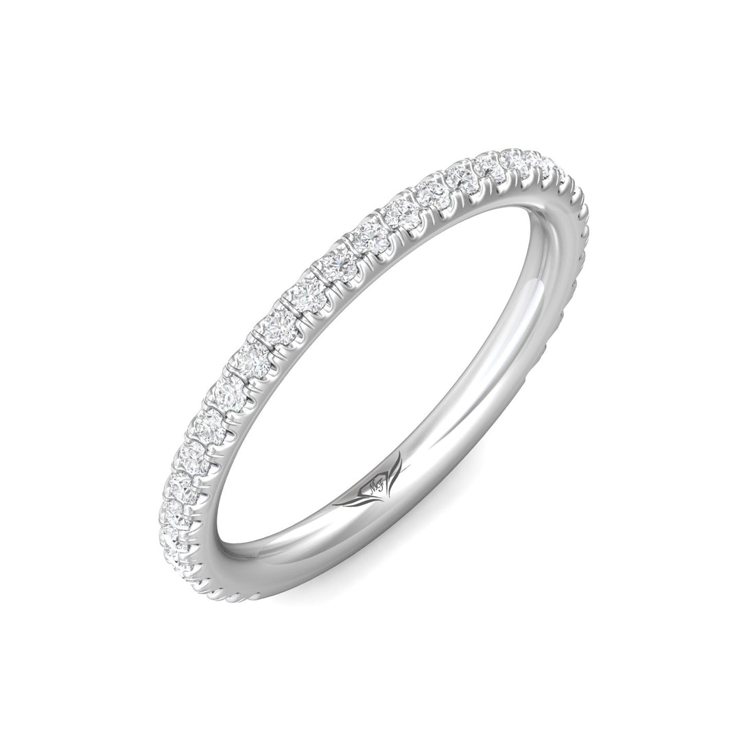 14K Gold White Micropave Wedding Band from the Micropave collection - DWBM4-.25-1_14KW