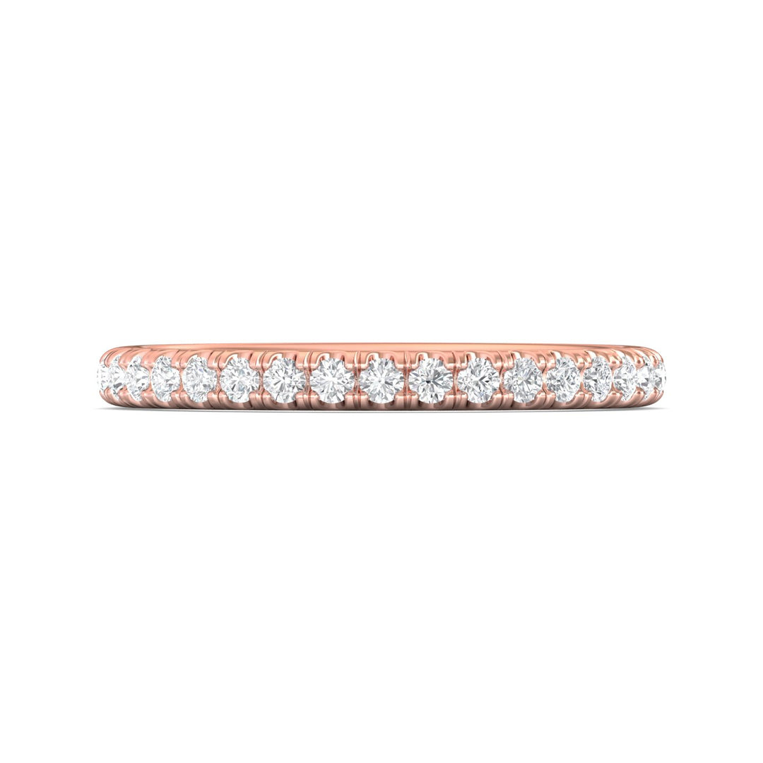 14K Gold Pink Micropave Wedding Band from the Micropave collection - DWBM4-.35-1_14KP