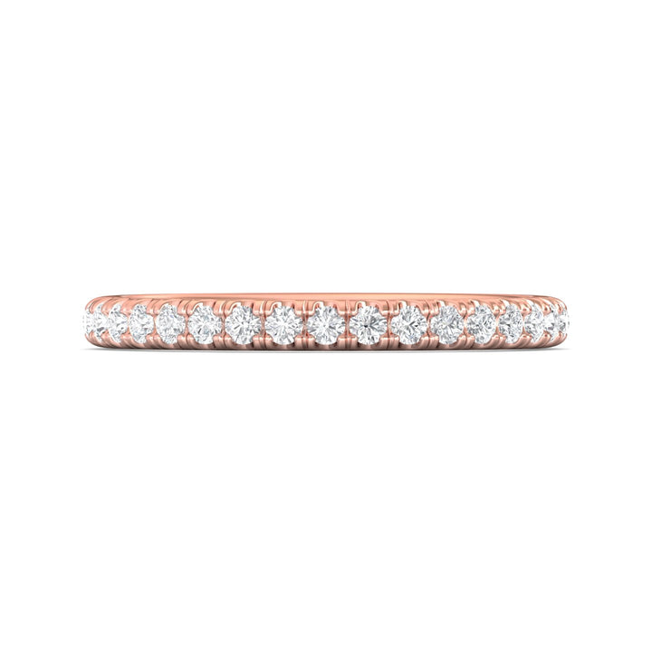 14K Gold Pink Micropave Wedding Band from the Micropave collection - DWBM4-.35-1_14KP