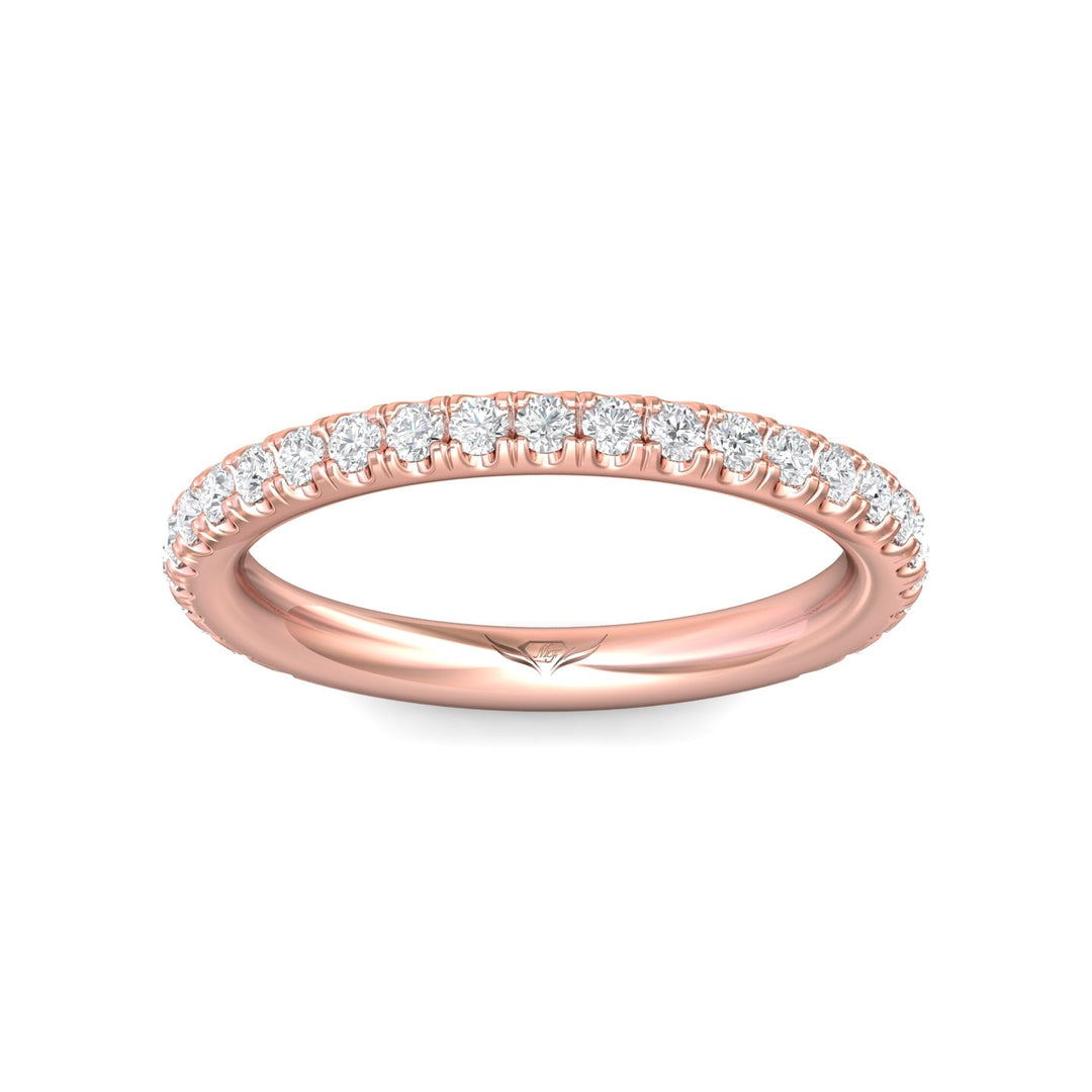 14K Gold Pink Micropave Wedding Band from the Micropave collection - DWBM4-.35-1_14KP