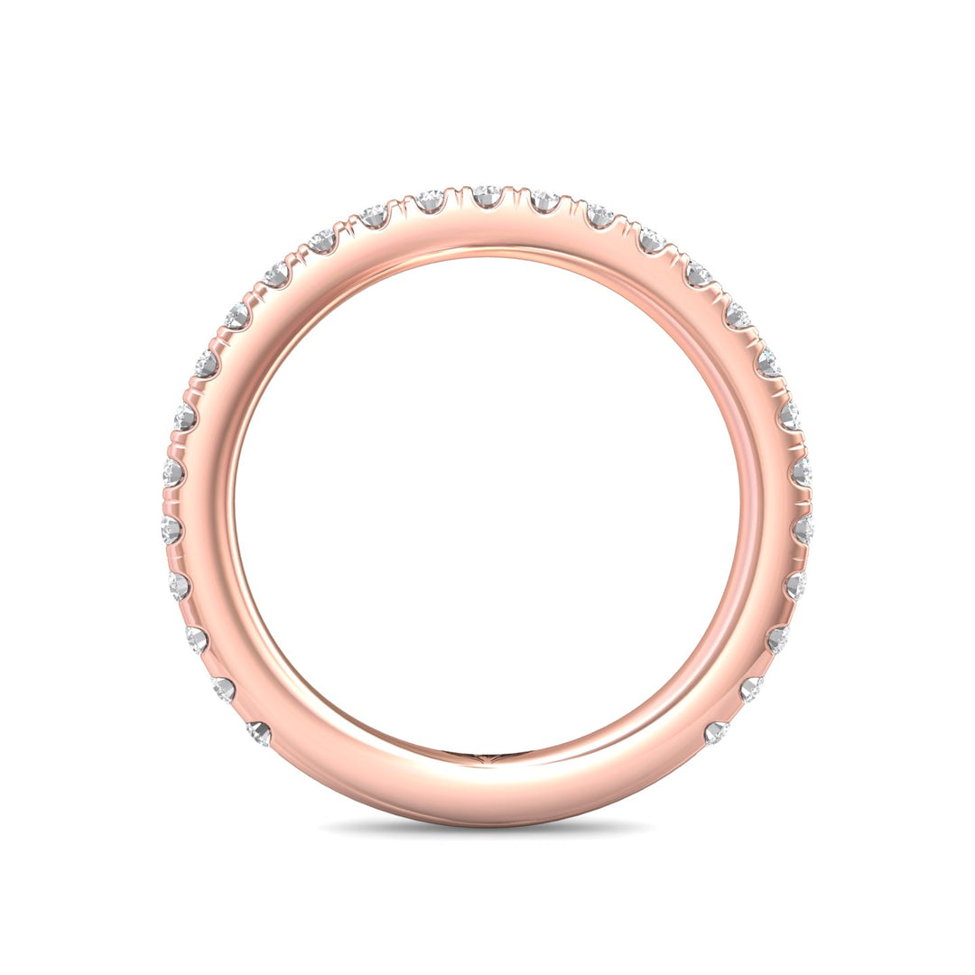 18K Gold Pink Micropave Wedding Band from the Micropave collection - DWBM4-.35-1_18KP