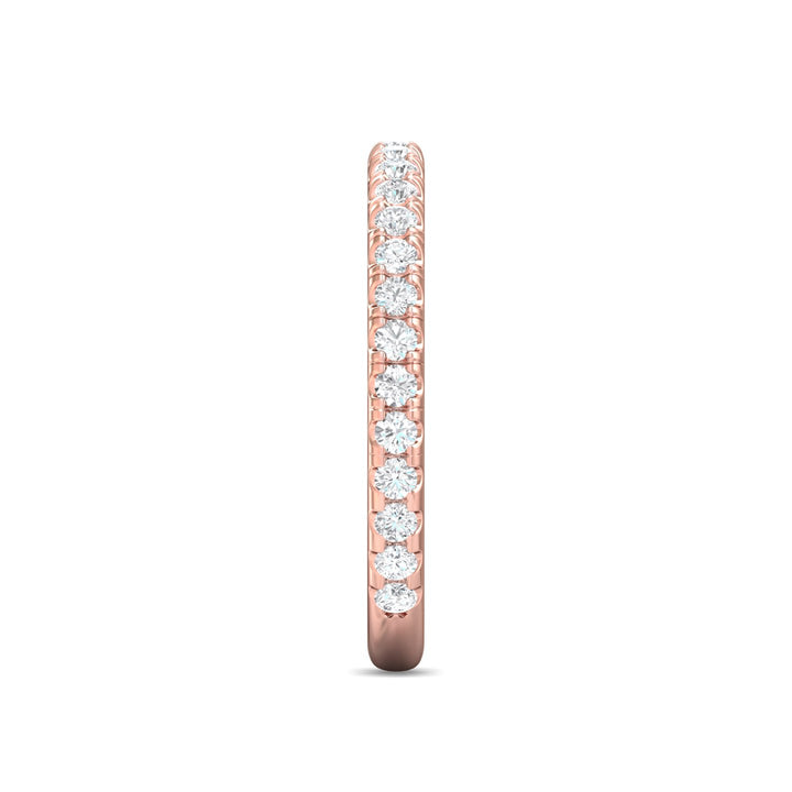 14K Gold Pink Micropave Wedding Band from the Micropave collection - DWBM4-.35-1_14KP