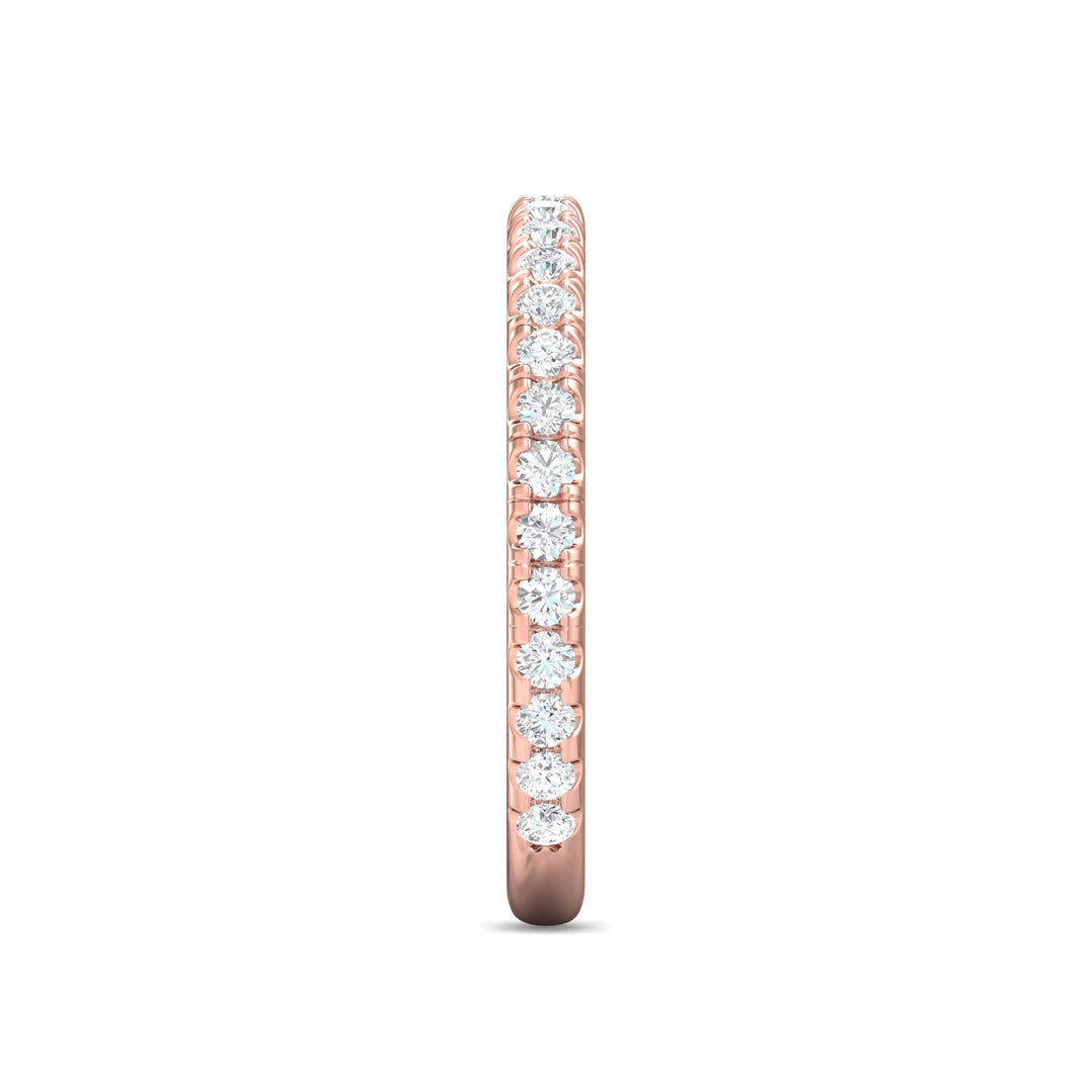 18K Gold Pink Micropave Wedding Band from the Micropave collection - DWBM4-.35-1_18KP