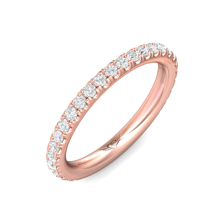 14K Gold Pink Micropave Wedding Band from the Micropave collection - DWBM4-.35-1_14KP