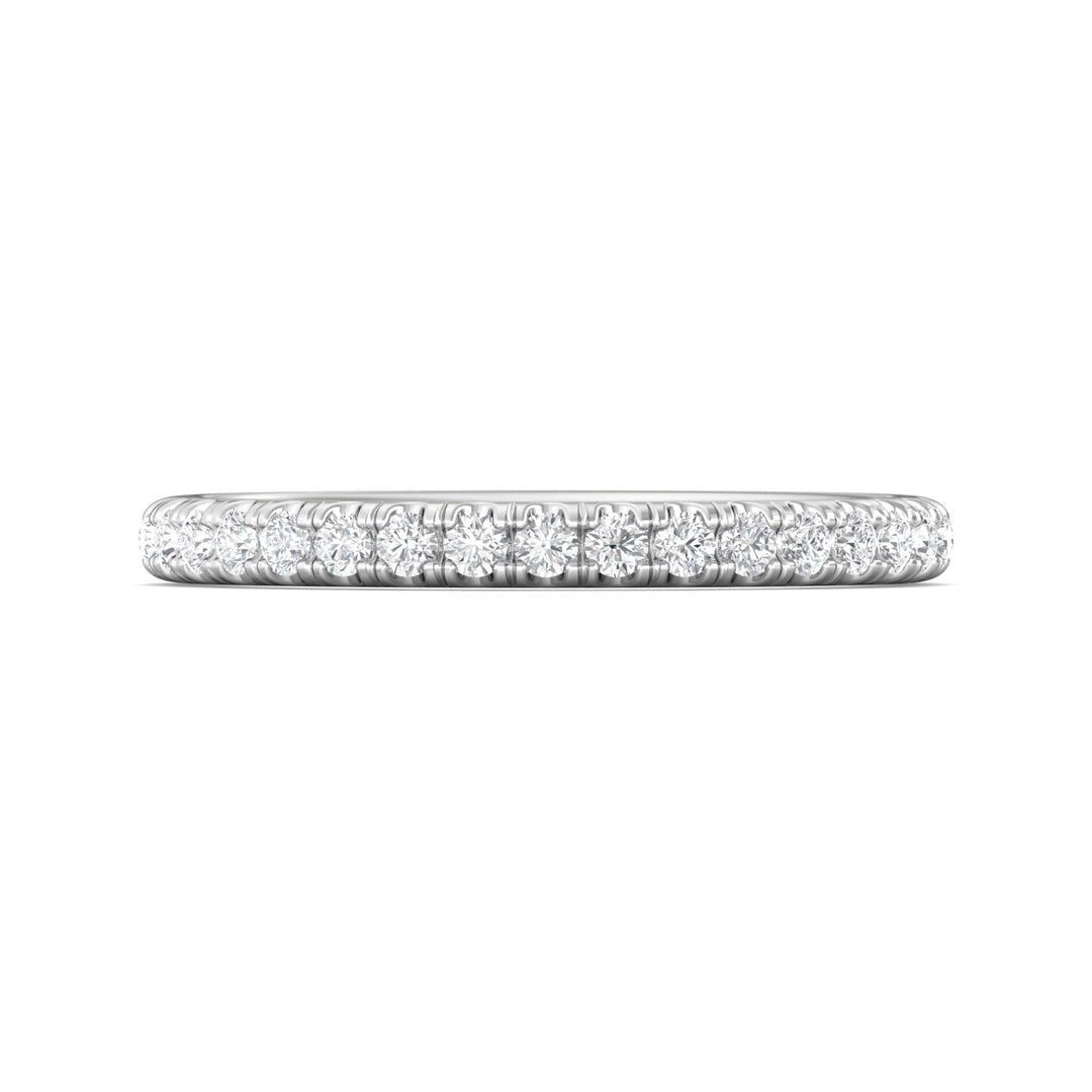 18K Gold White Micropave Wedding Band from the Micropave collection - DWBM4-.35-1_18KW
