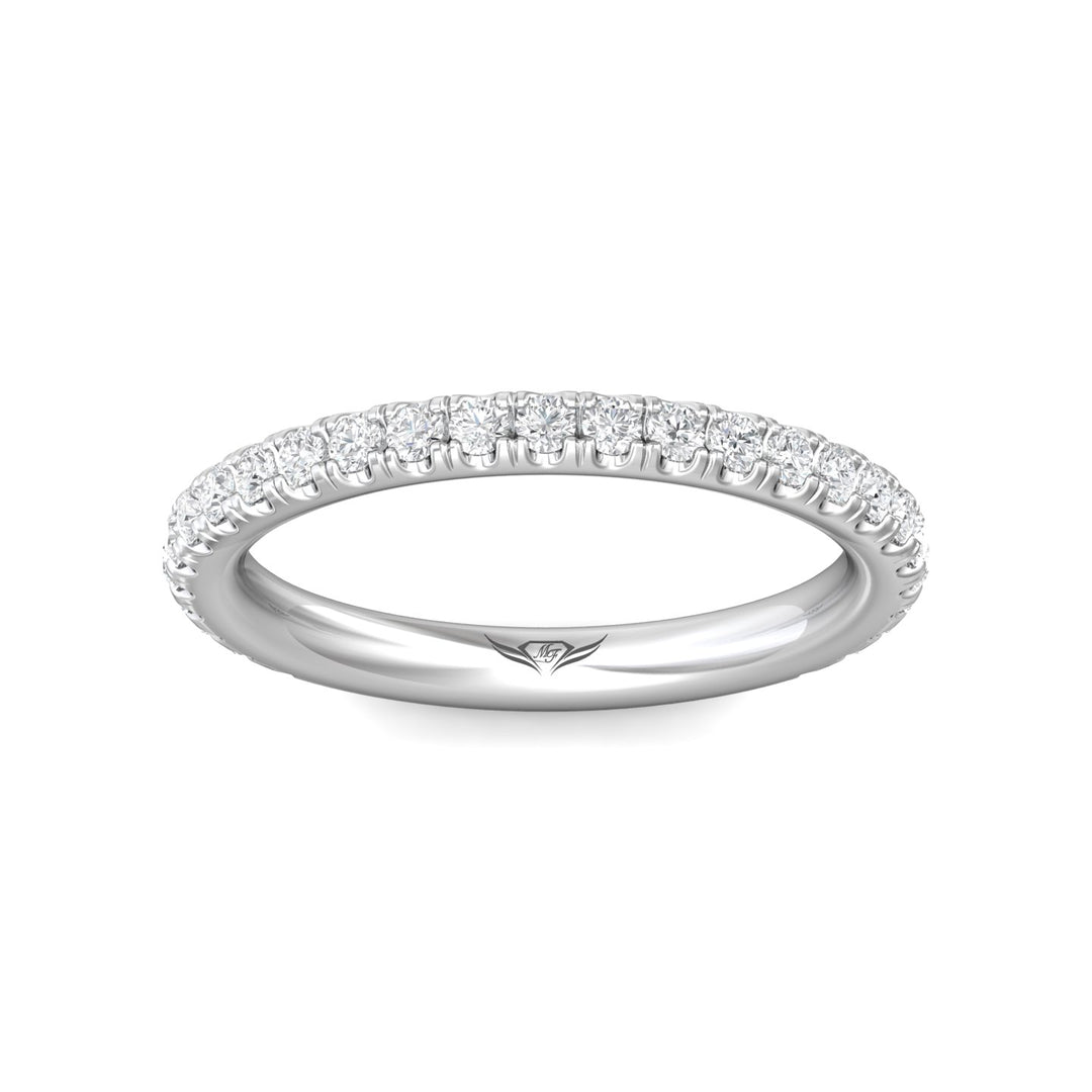 18K Gold White Micropave Wedding Band from the Micropave collection - DWBM4-.35-1_18KW