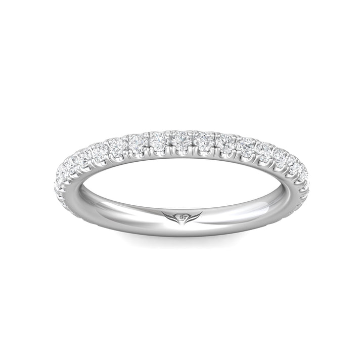 14K Gold White Micropave Wedding Band from the Micropave collection - DWBM4-.35-1_14KW
