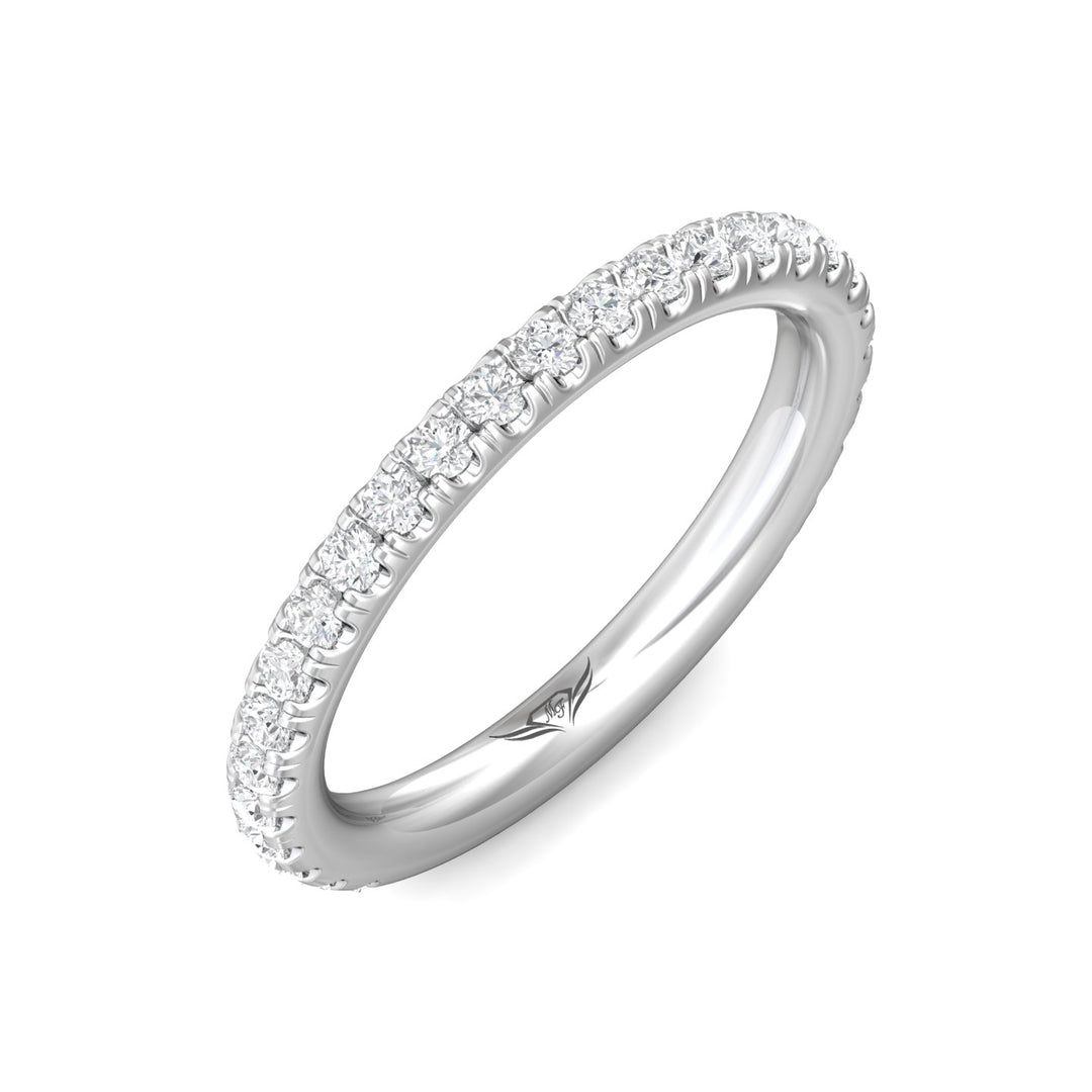 18K Gold White Micropave Wedding Band from the Micropave collection - DWBM4-.35-1_18KW
