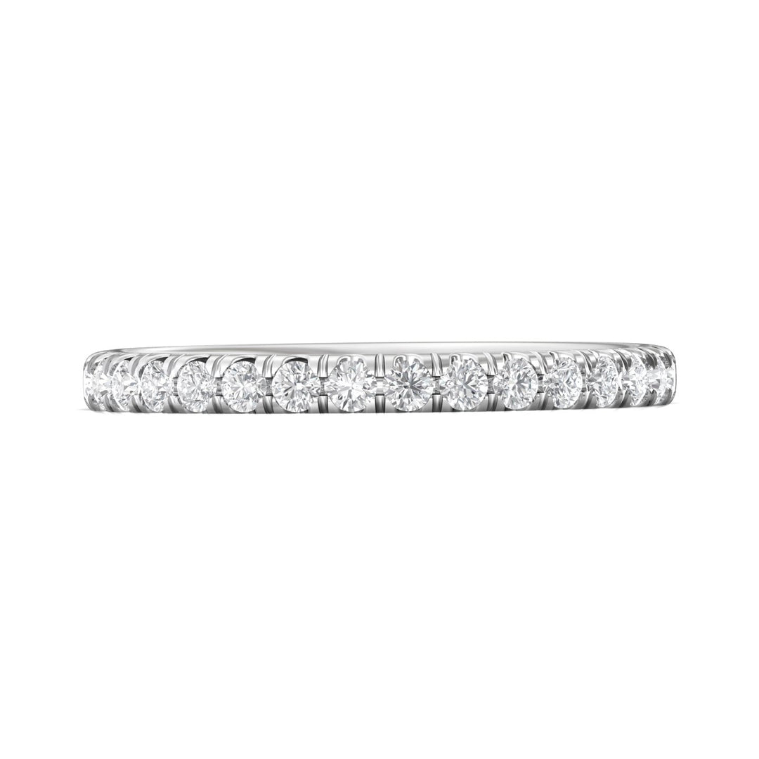 18K Gold White Micropave Wedding Band from the Micropave collection - DWBM4-.35_18KW