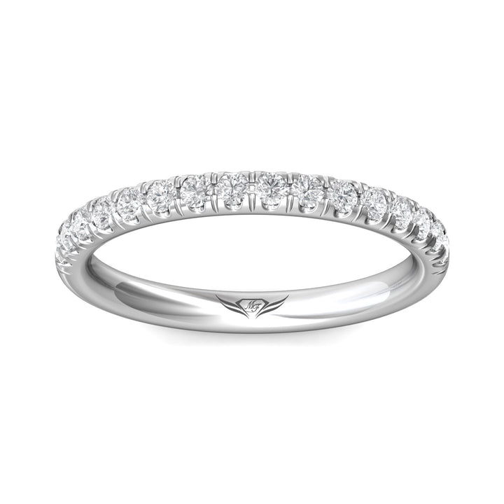 14K Gold White Micropave Wedding Band from the Micropave collection - DWBM4-.35_14KW