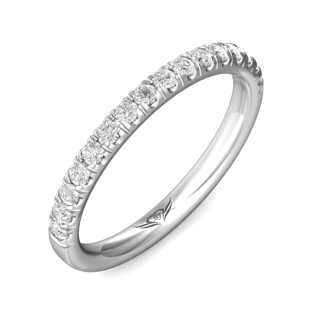 14K Gold White Micropave Wedding Band from the Micropave collection - DWBM4-.35_14KW