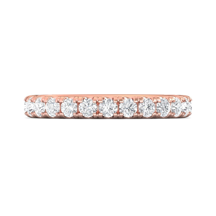 14K Gold Pink Micropave Wedding Band from the Micropave collection - DWBM4-.75-1_14KP
