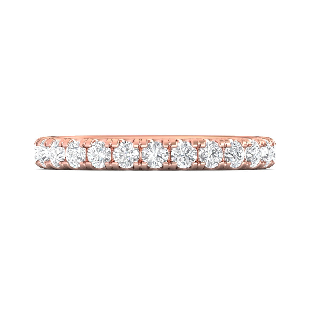 18K Gold Pink Micropave Wedding Band from the Micropave collection - DWBM4-.75-1_18KP
