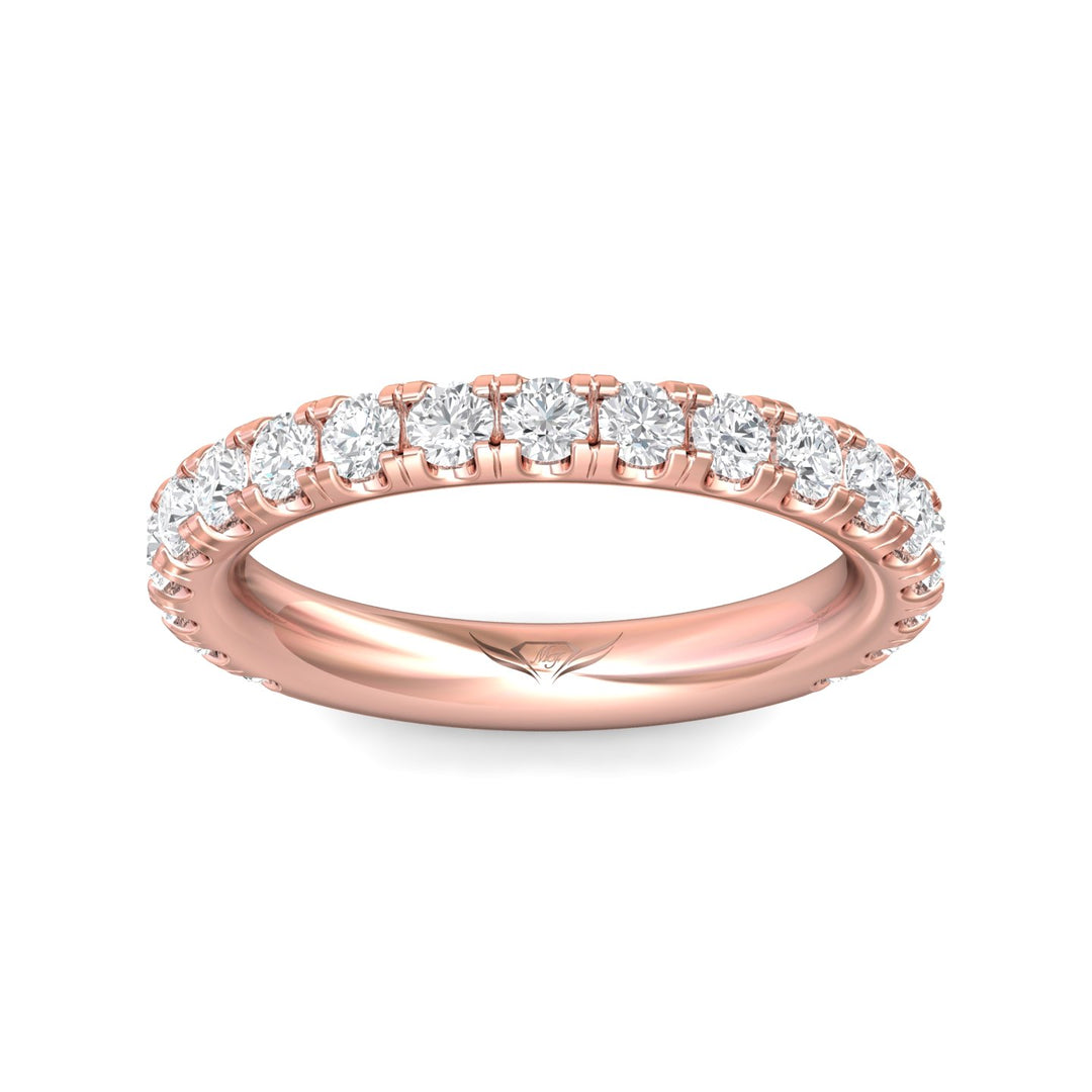 18K Gold Pink Micropave Wedding Band from the Micropave collection - DWBM4-.75-1_18KP
