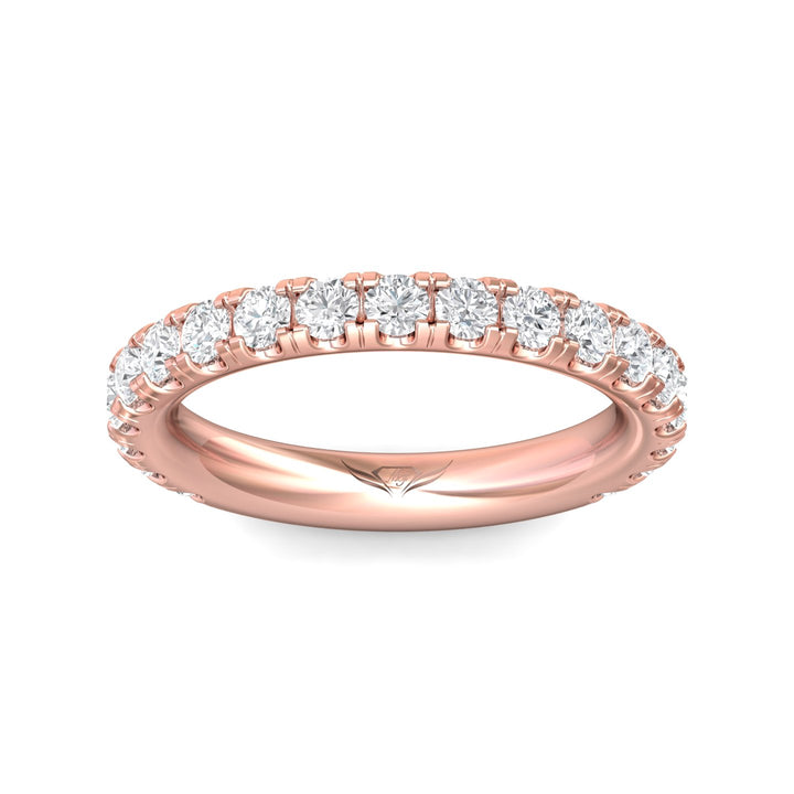 18K Gold Pink Micropave Wedding Band from the Micropave collection - DWBM4-.75-1_18KP