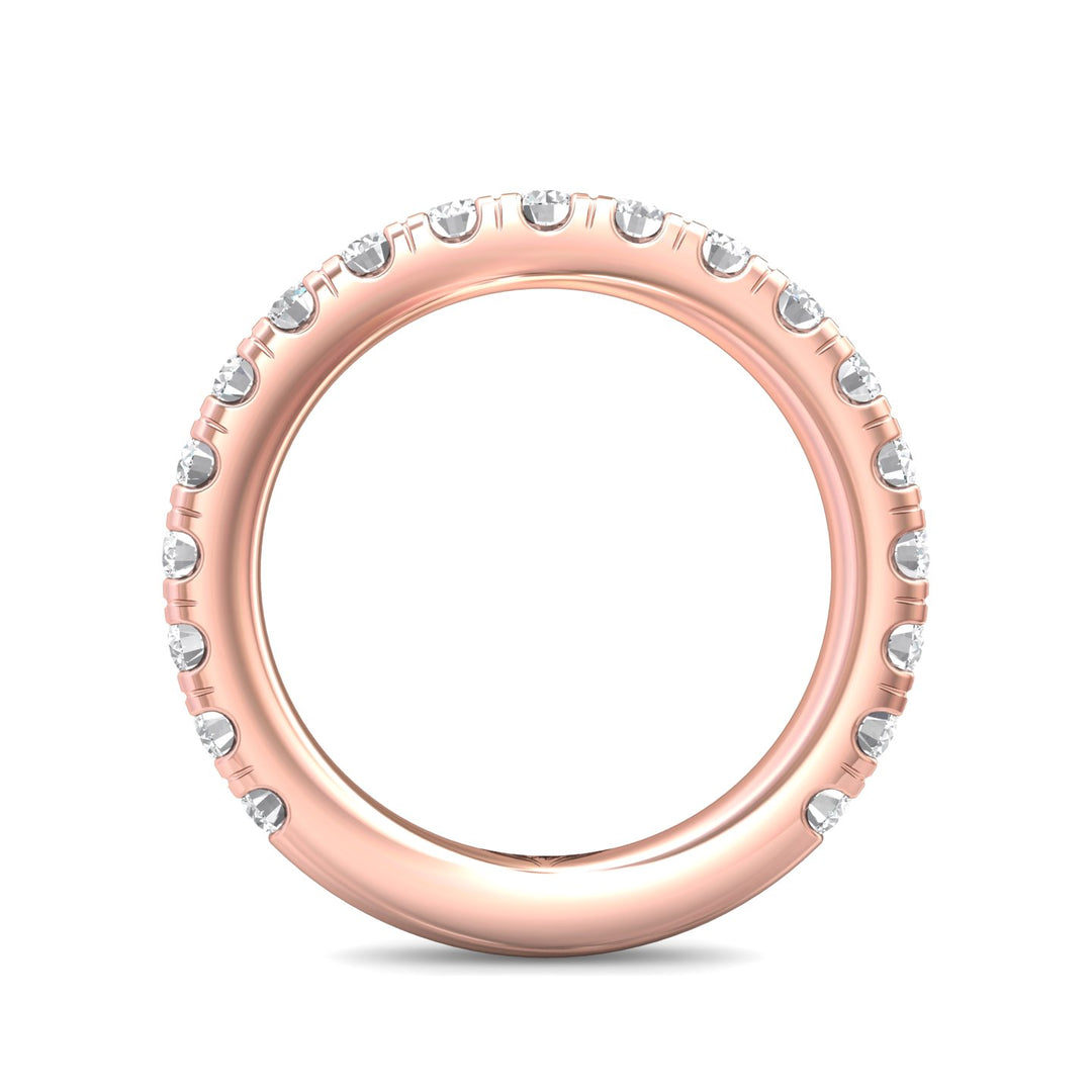18K Gold Pink Micropave Wedding Band from the Micropave collection - DWBM4-.75-1_18KP