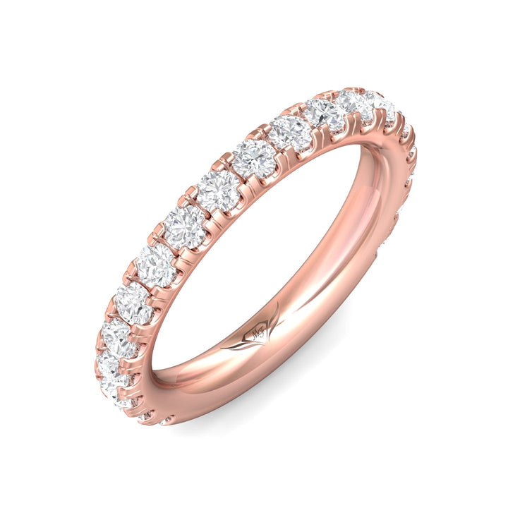 18K Gold Pink Micropave Wedding Band from the Micropave collection - DWBM4-.75-1_18KP