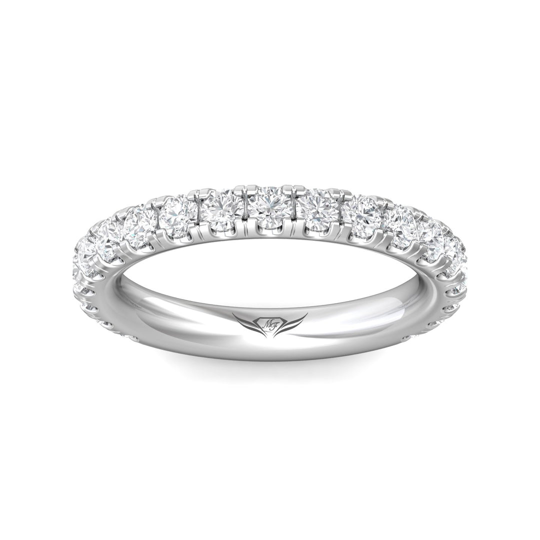 Platinum White Micropave Wedding Band from the Micropave collection - DWBM4-.75-1_PlatW
