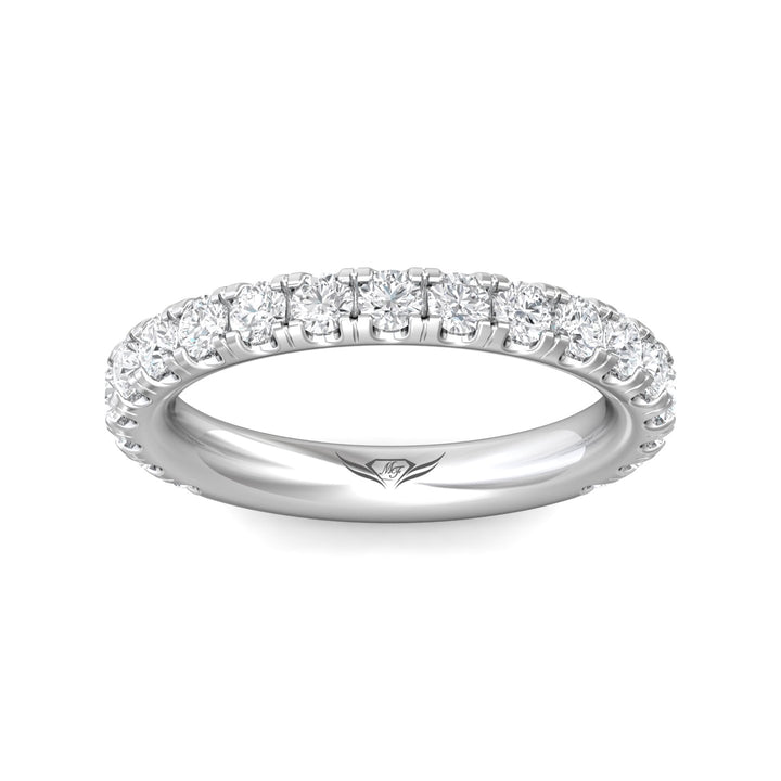 Platinum White Micropave Wedding Band from the Micropave collection - DWBM4-.75-1_PlatW