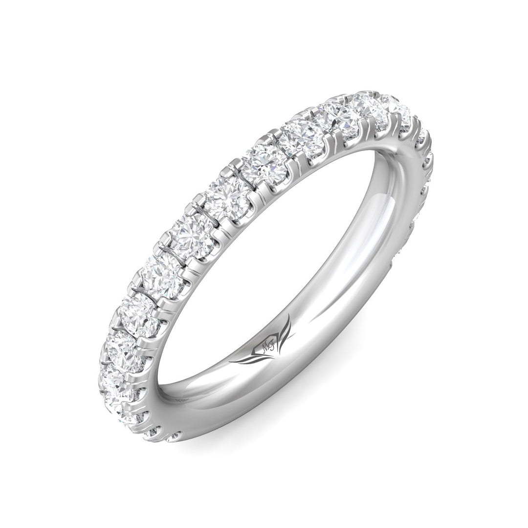 Platinum White Micropave Wedding Band from the Micropave collection - DWBM4-.75-1_PlatW