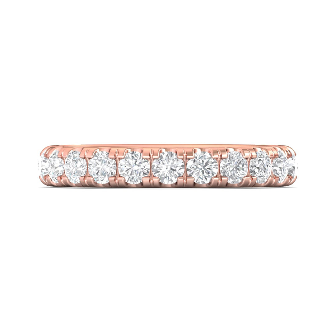 14K Gold Pink Micropave Wedding Band from the Micropave collection - DWBM4-1.00-1_14KP