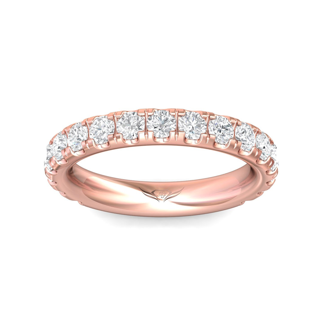 14K Gold Pink Micropave Wedding Band from the Micropave collection - DWBM4-1.00-1_14KP