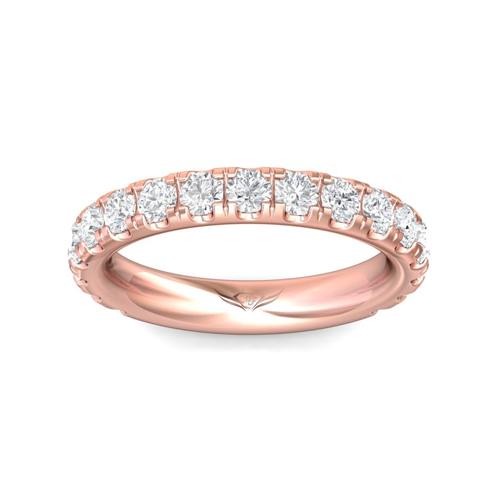 14K Gold Pink Micropave Wedding Band from the Micropave collection - DWBM4-1.00-1_14KP
