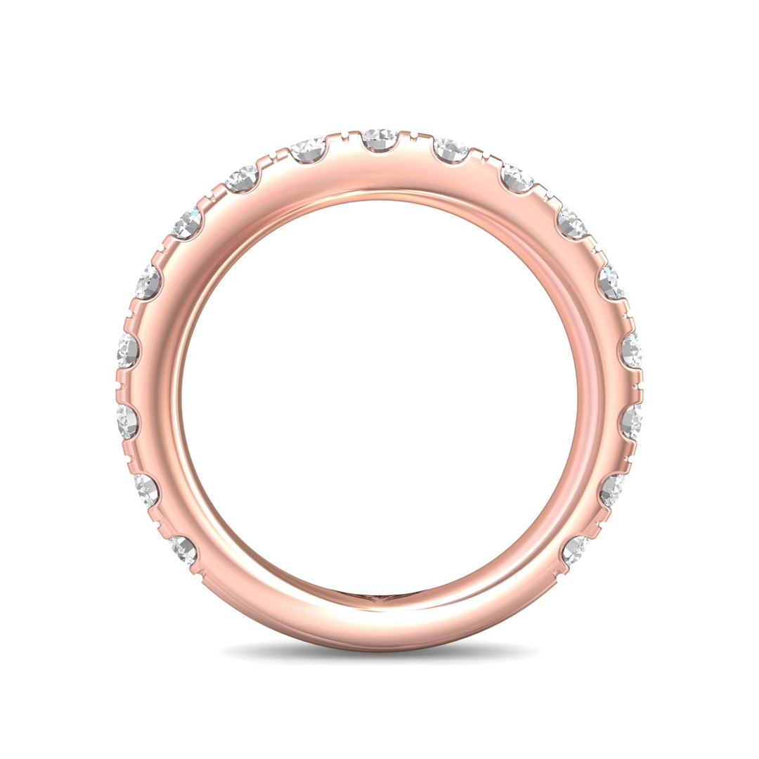 14K Gold Pink Micropave Wedding Band from the Micropave collection - DWBM4-1.00-1_14KP