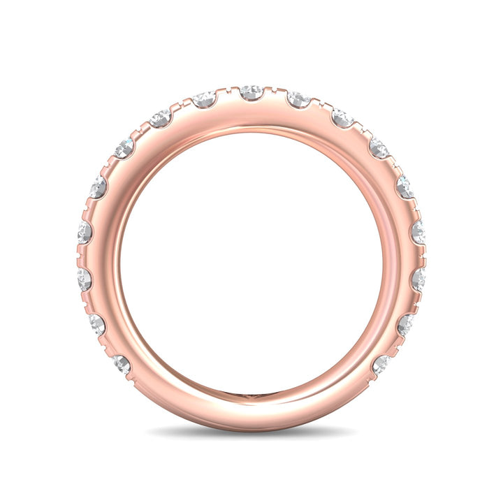 14K Gold Pink Micropave Wedding Band from the Micropave collection - DWBM4-1.00-1_14KP