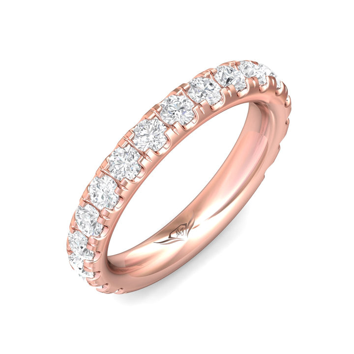 18K Gold Pink Micropave Wedding Band from the Micropave collection - DWBM4-1.00-1_18KP