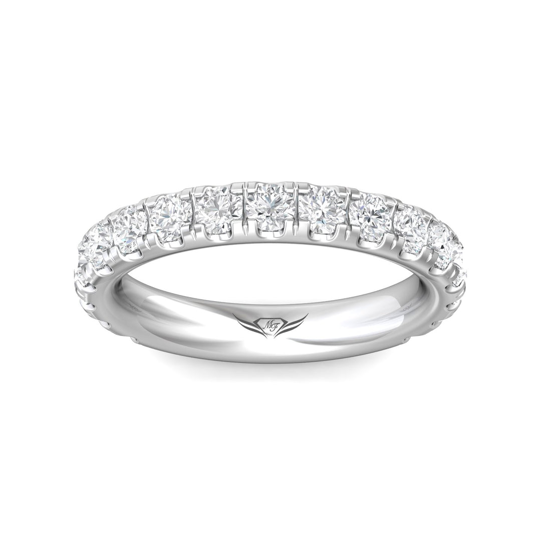 14K Gold White Micropave Wedding Band from the Micropave collection - DWBM4-1.00-1_14KW