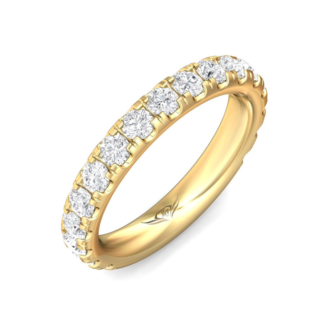 14K Gold Yellow Micropave Wedding Band from the Micropave collection - DWBM4-1.00-1_14KY
