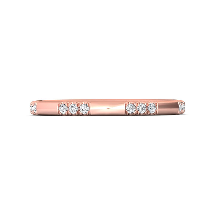 14K Gold Pink Micropave Wedding Band from the Micropave collection - DWBM42S-1_14KP